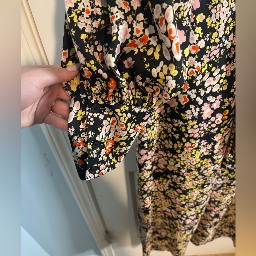 Zara ZW COLLECTION FLORAL MIDI DRESS size L NWOT - Picture 5 of 8